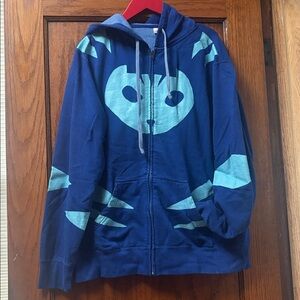 Men’s Hand Painted PJ Masks Catboy Hoodie Halloween Costume Size Large